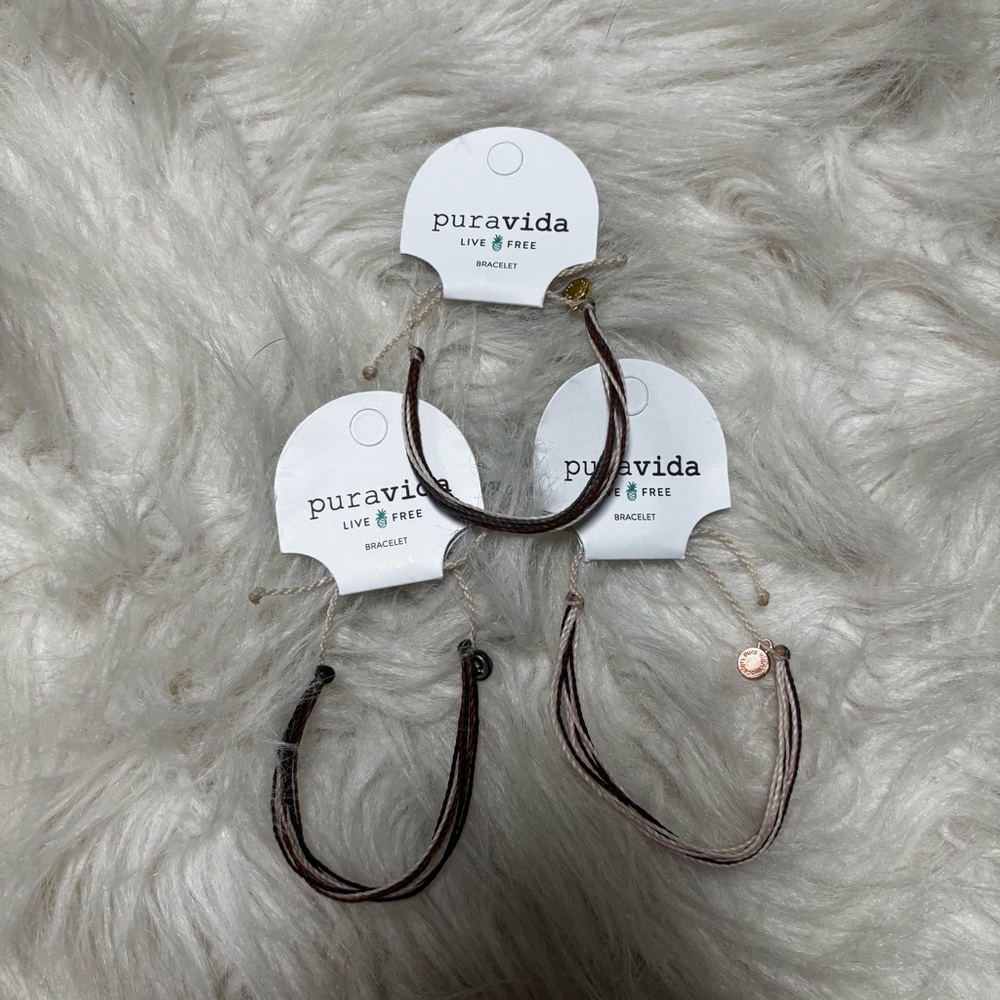 Bundle of 3 Pura Vida Bracelets NEW